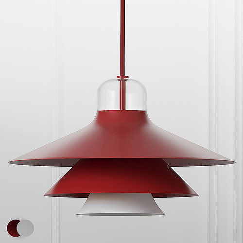 Ikono Lamp Small EU Red and White 3D model