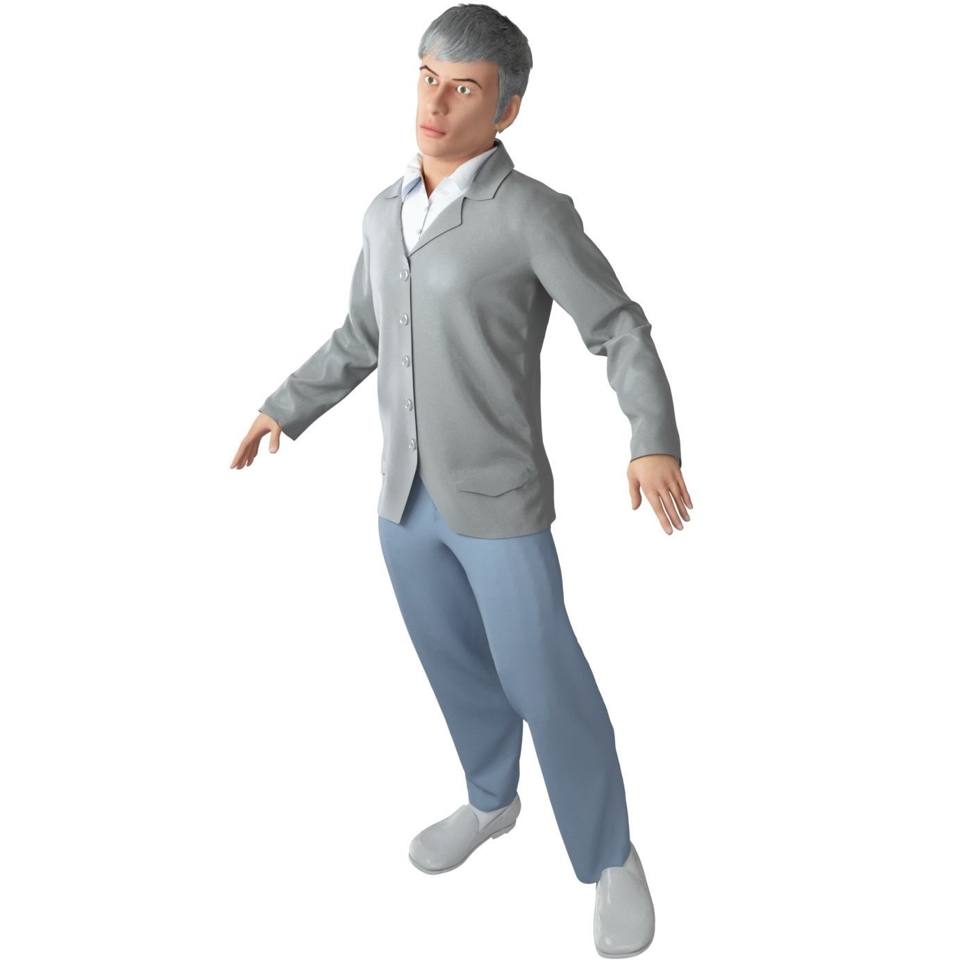 Family 4x models real cloth simulation conversation animation 1 3D Model Collection_35