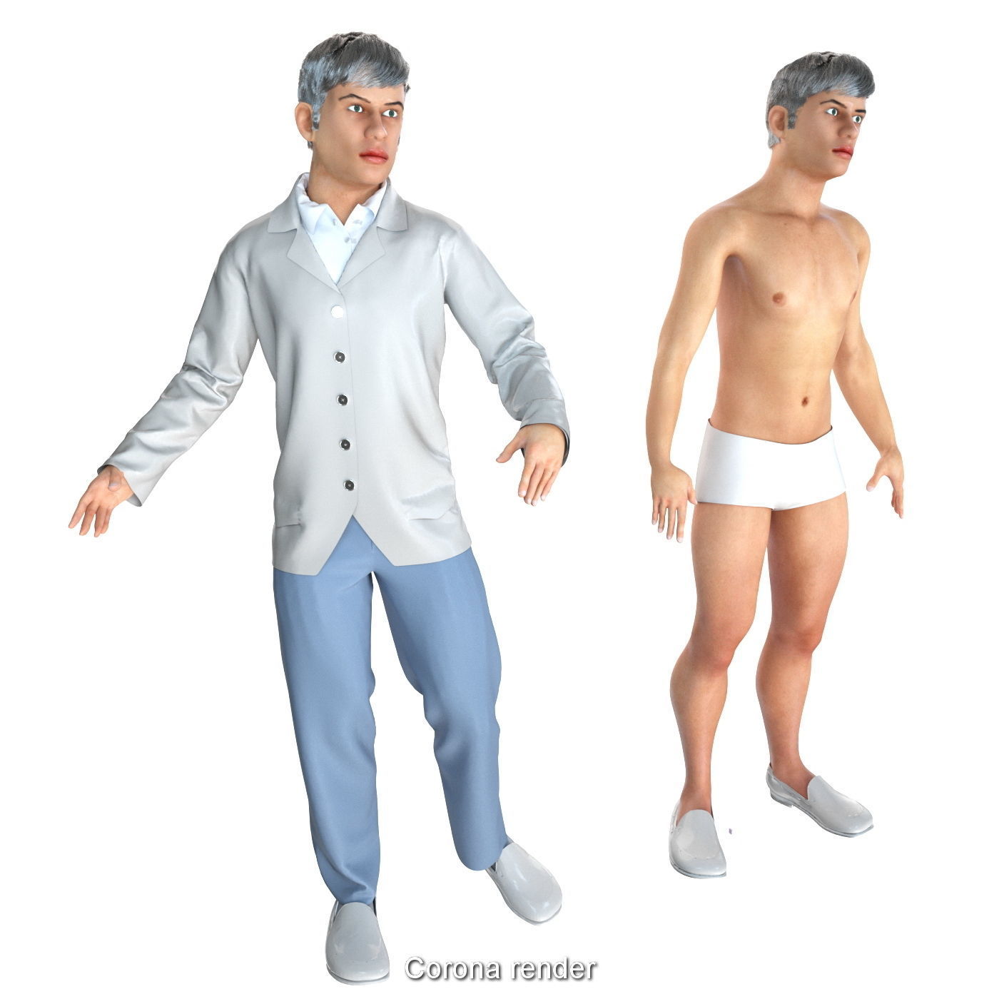 Family 4x models real cloth simulation conversation animation 1 3D Model Collection_37