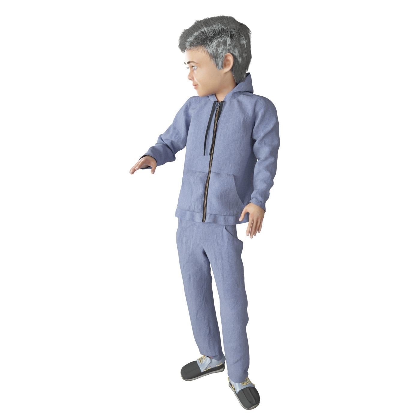 Family 4x models real cloth simulation conversation animation 1 3D Model Collection_15