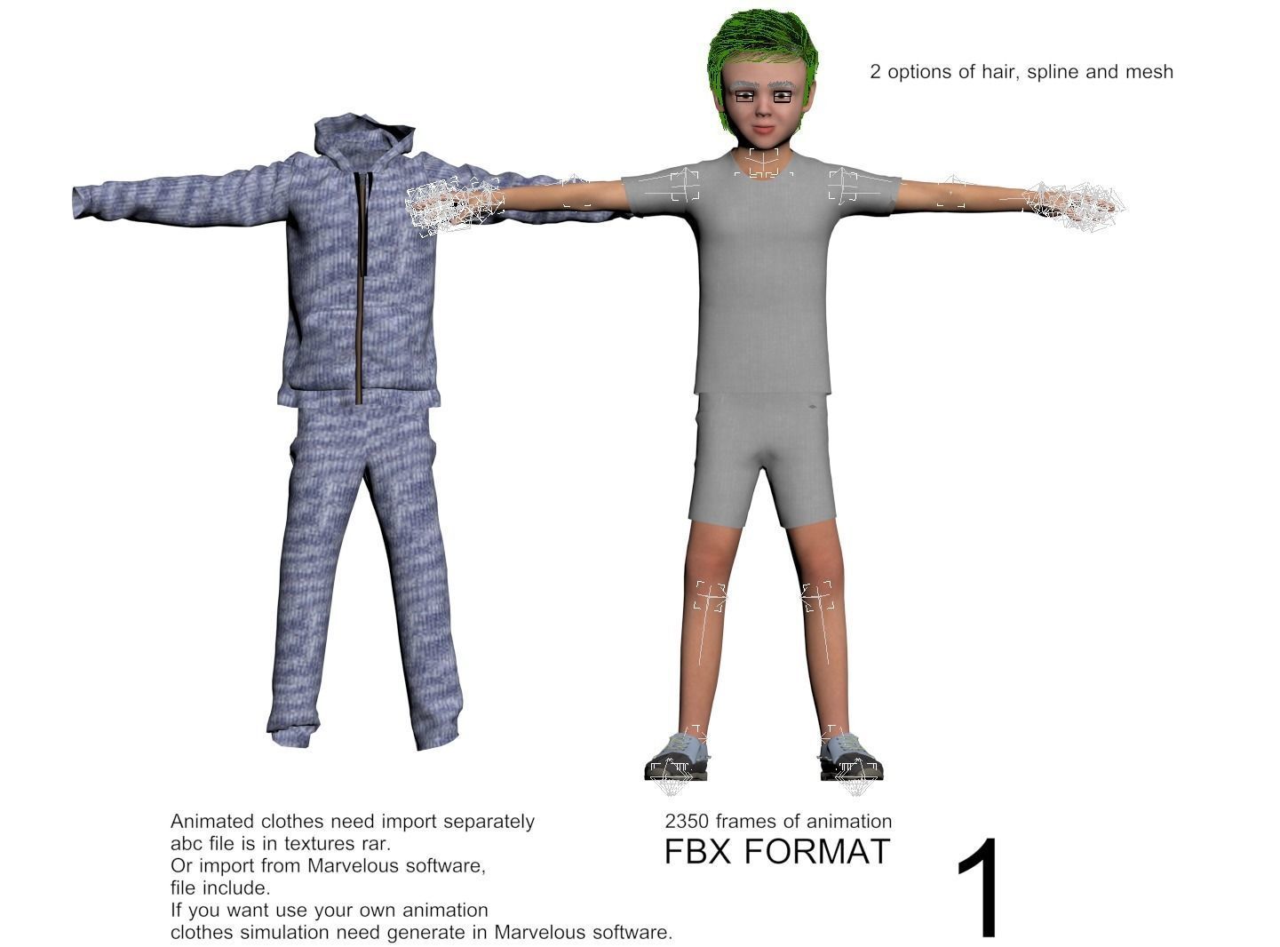 Family 4x models real cloth simulation conversation animation 1 3D Model Collection_19