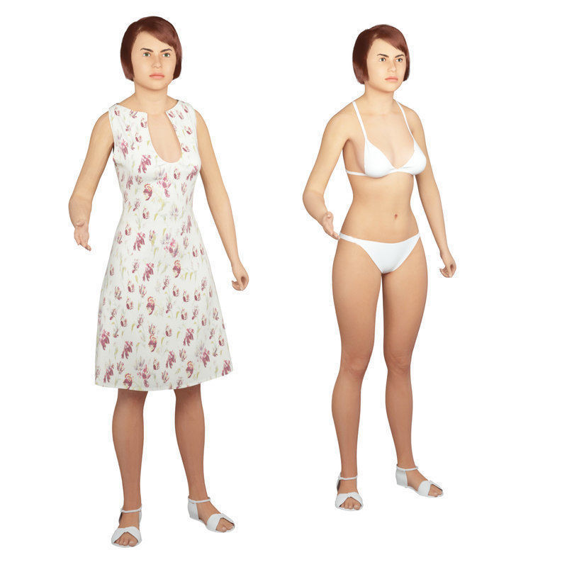 Family 4x models real cloth simulation conversation animation 1 3D Model Collection_24