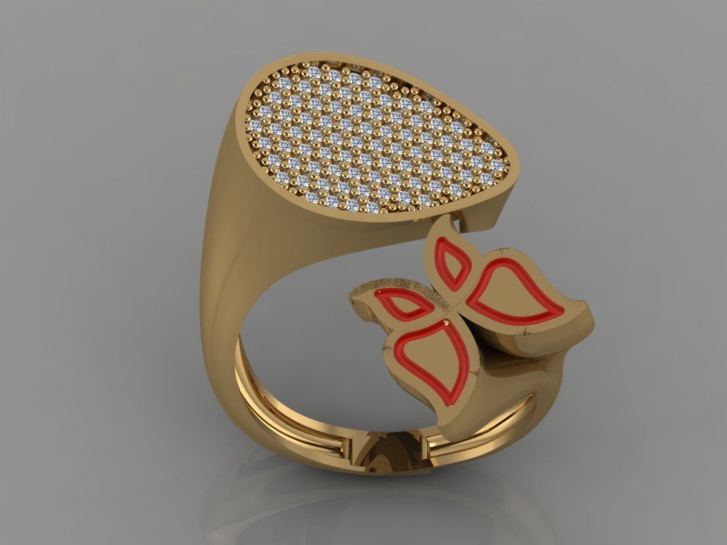 GC GOLD TW0105- Diamond ring  3D print model_1