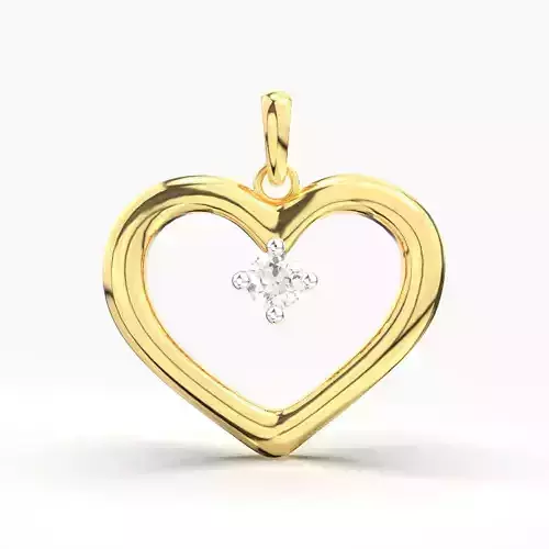 SINGLE DIAMOND HEART PENDANT