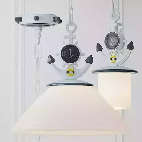 Adjustable Cylinder Flared Anchor Kids Pendant Light 3D model