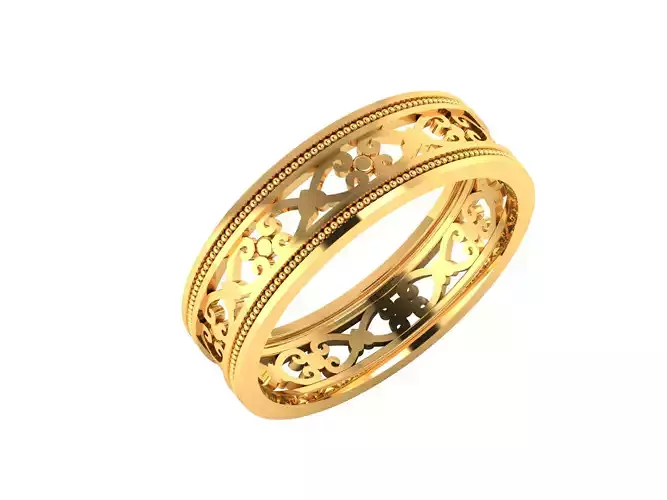 Women Band Ring 3dm render detail