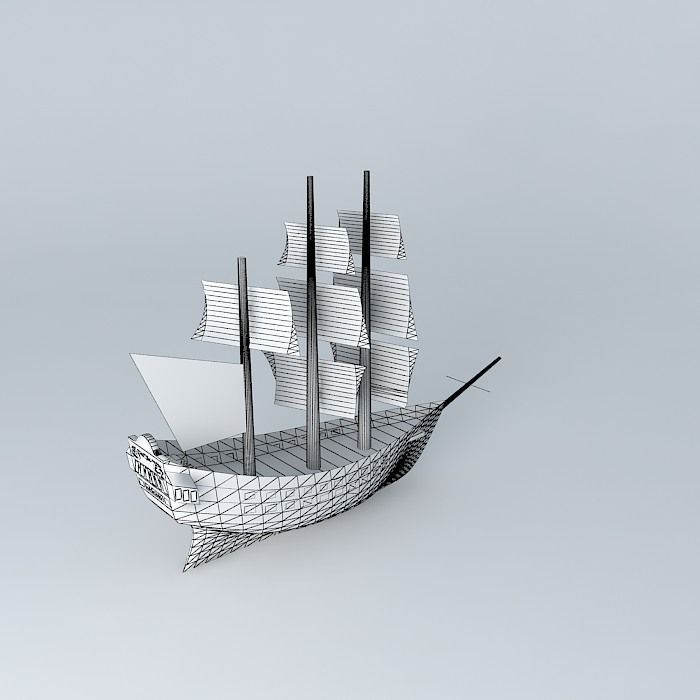 Simple Frigate Free 3D model_3