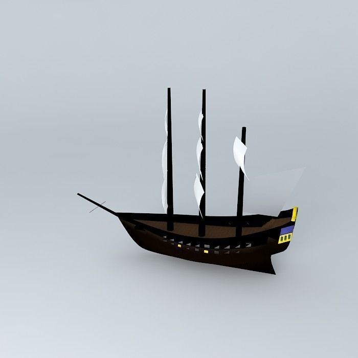 Simple Frigate Free 3D model_1