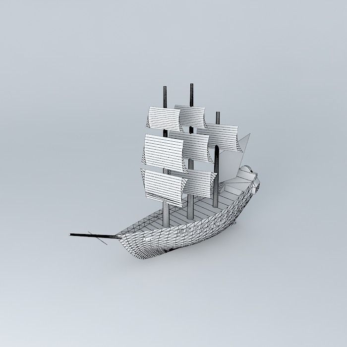 Simple Frigate Free 3D model_4