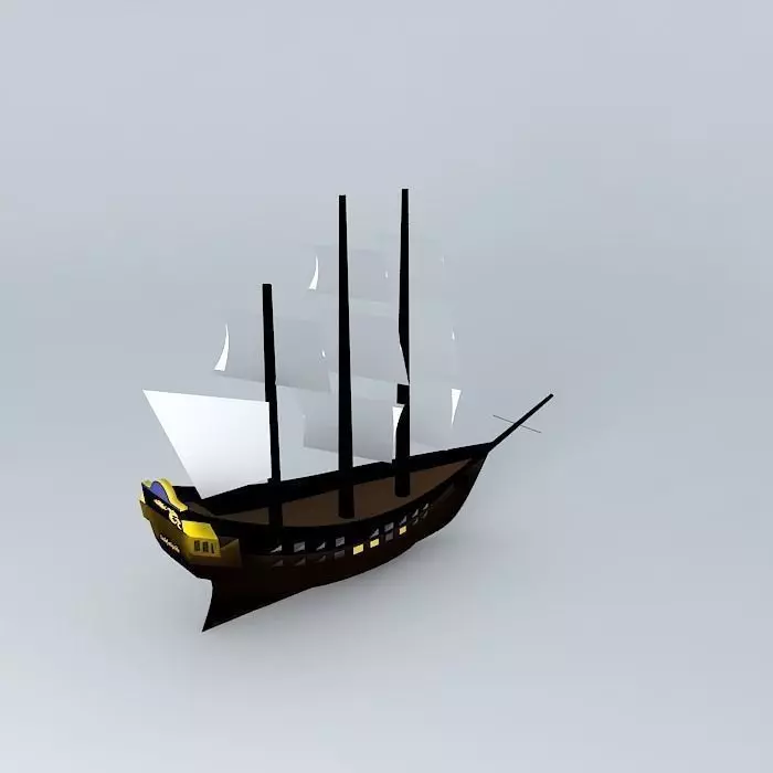 Simple Frigate Free 3D model_0