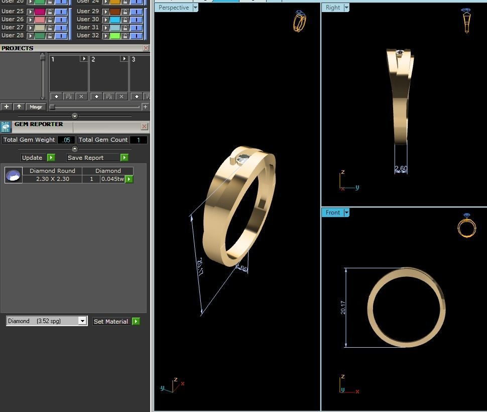 Women Band Ring 3dm render detail 3D print model_6
