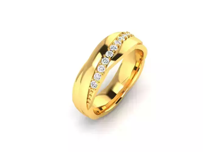 Women Band Ring 3dm render detail