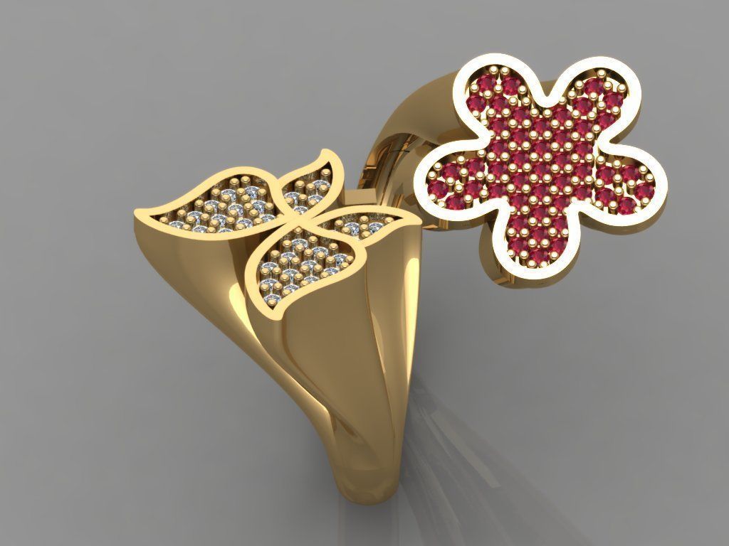 GC GOLD TW0106- Diamond ring 3D print model_3