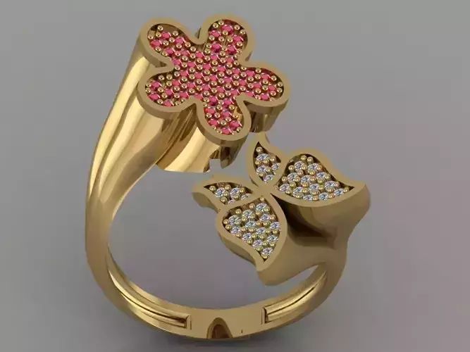 GC GOLD TW0106- Diamond ring 3D print model