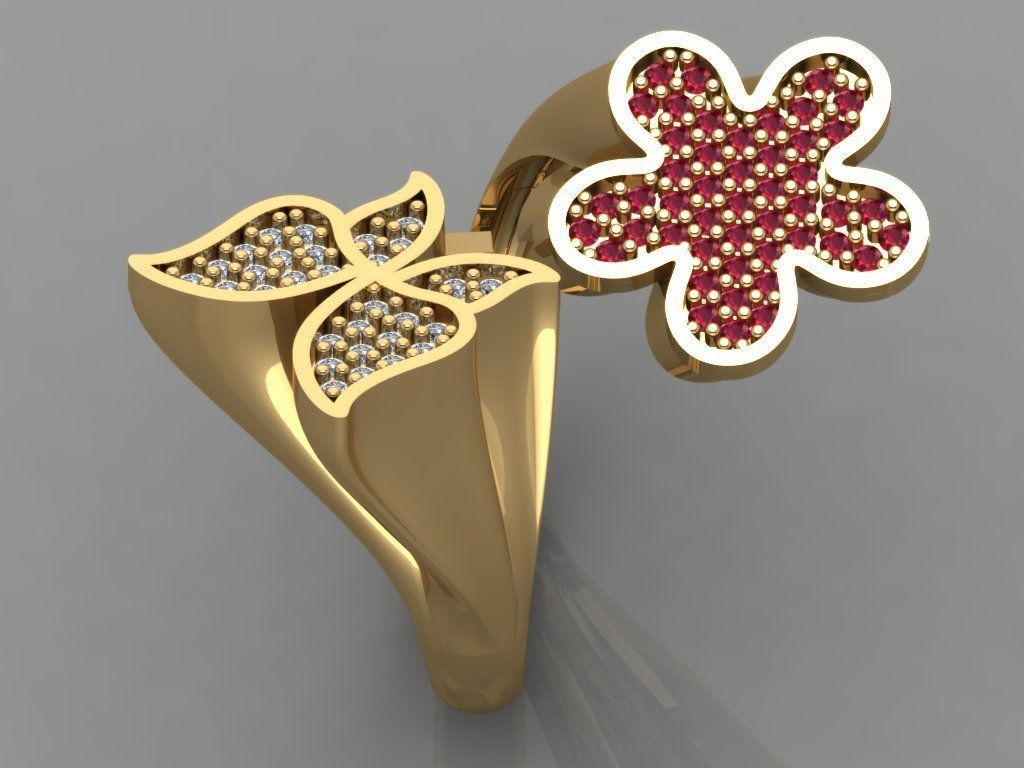 GC GOLD TW0106- Diamond ring 3D print model_2