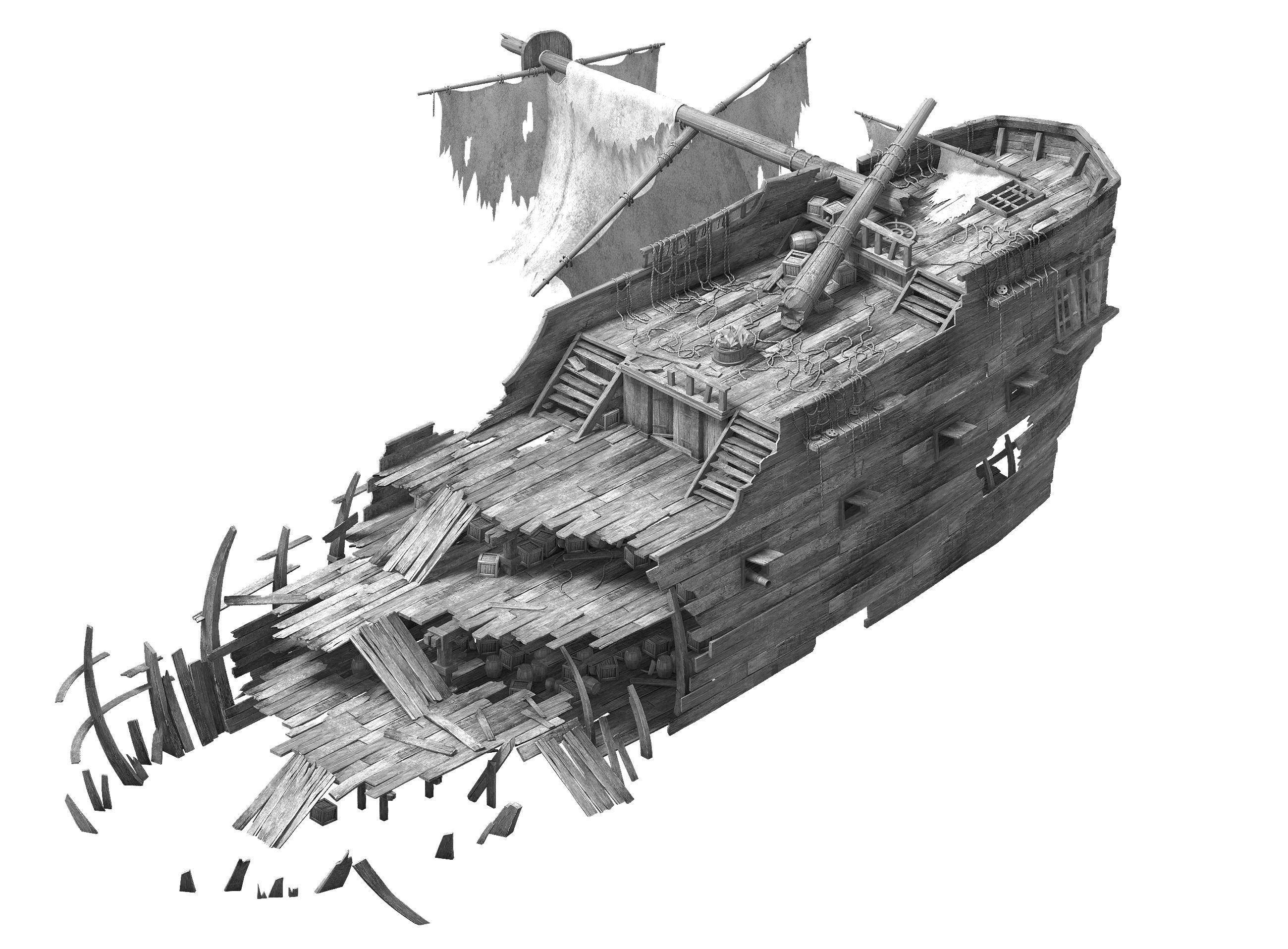Game Gulf Shipwreck - Wreck 5 3D model_4