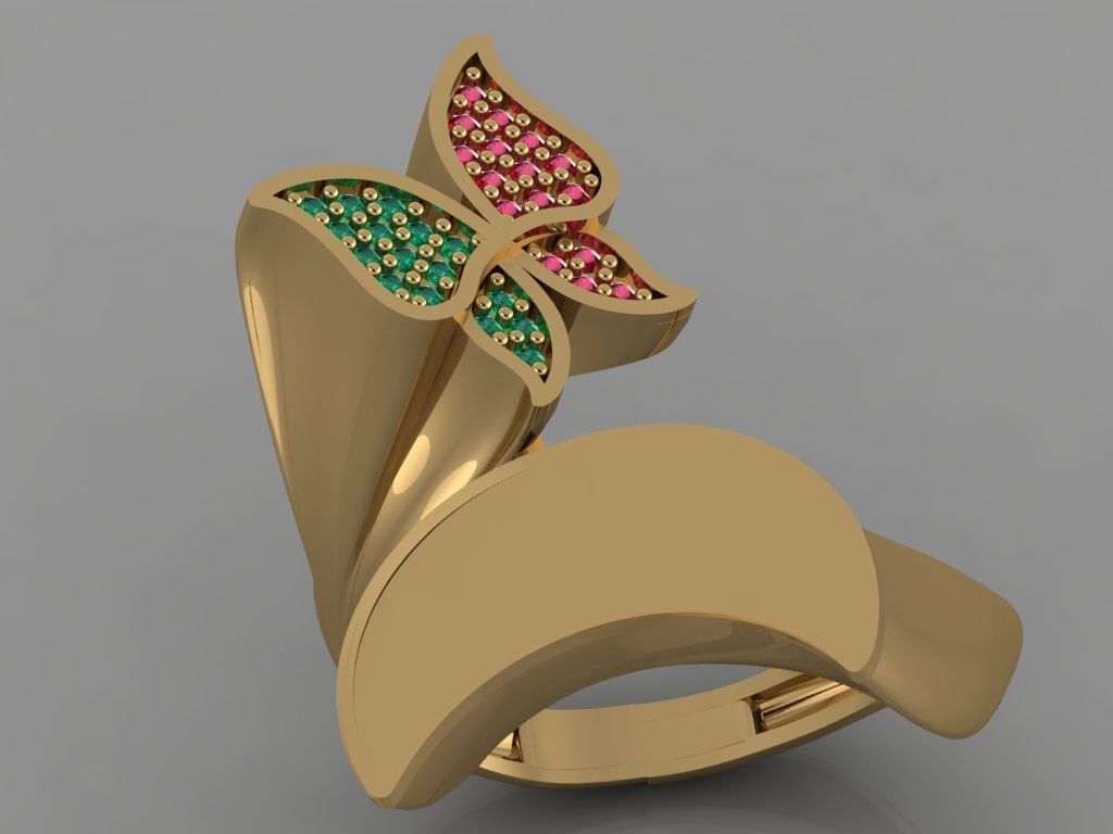 GC GOLD TW0107- Diamond ring 3D print model_3