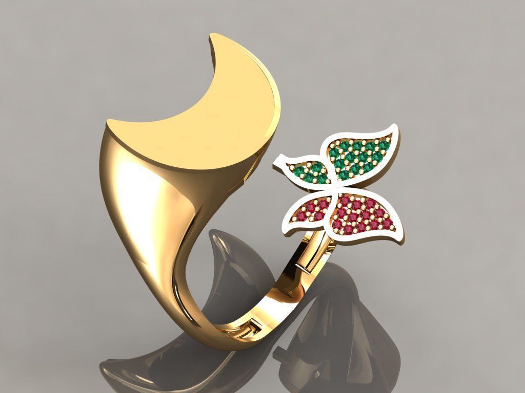 GC GOLD TW0107- Diamond ring 3D print model_1