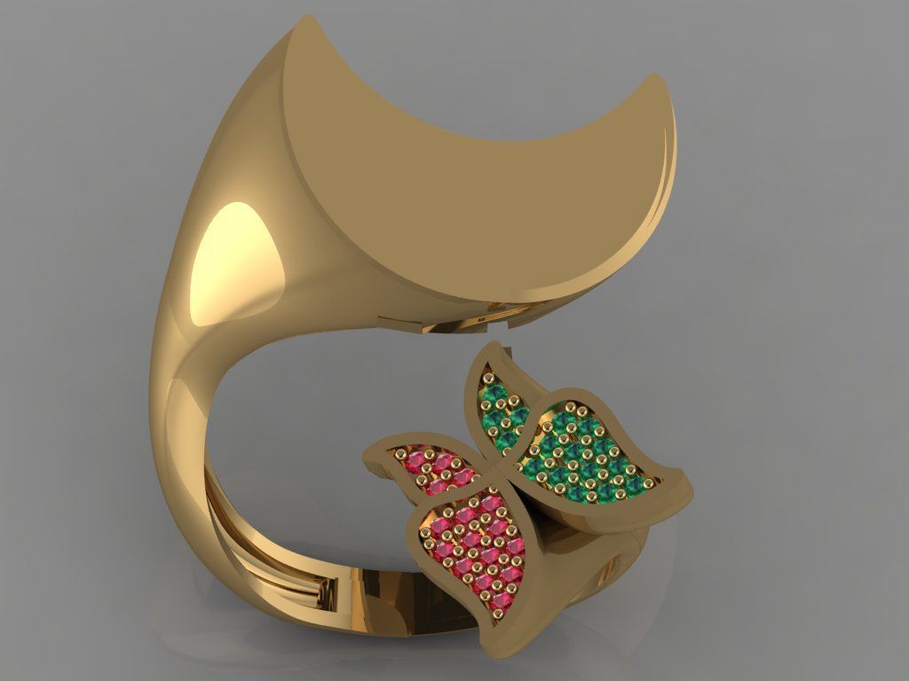 GC GOLD TW0107- Diamond ring 3D print model_2