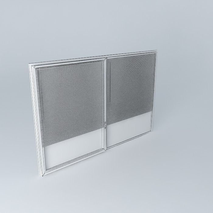 Window aluminum structure Free 3D model_3