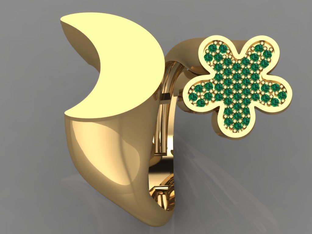 GC GOLD TW0110- Diamond ring 3D print model_2