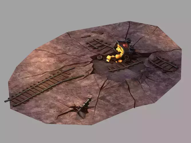 Game Blacklight Mine - Broken Minecart 3D model