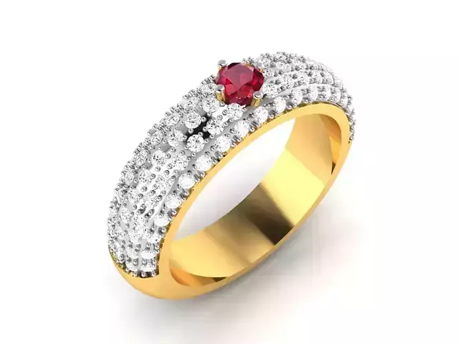 Women Band Ring 3dm render detail