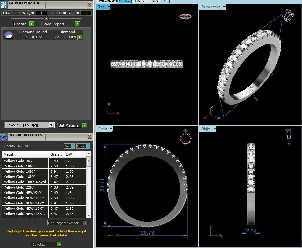 Women Band Ring 3dm render detail 3D print model_4