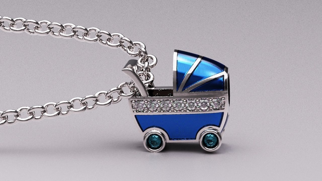 Baby car pendant 3D print model_9