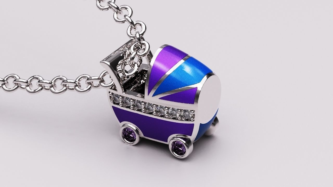 Baby car pendant 3D print model_8
