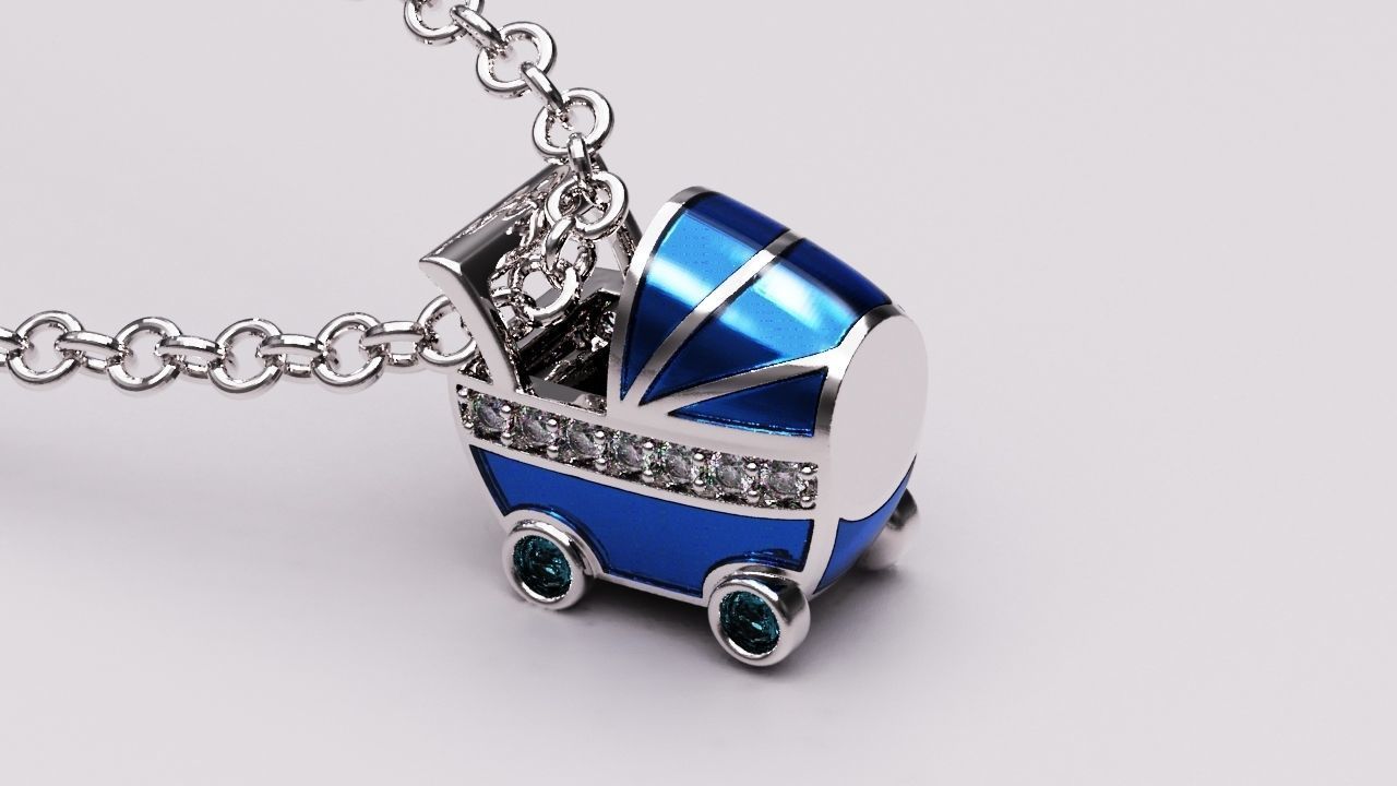Baby car pendant 3D print model_7