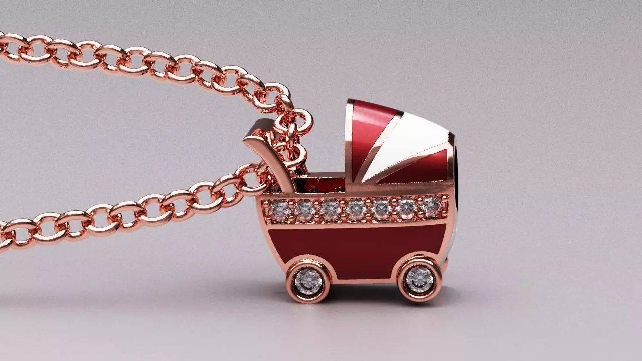 Baby car pendant 3D print model_0