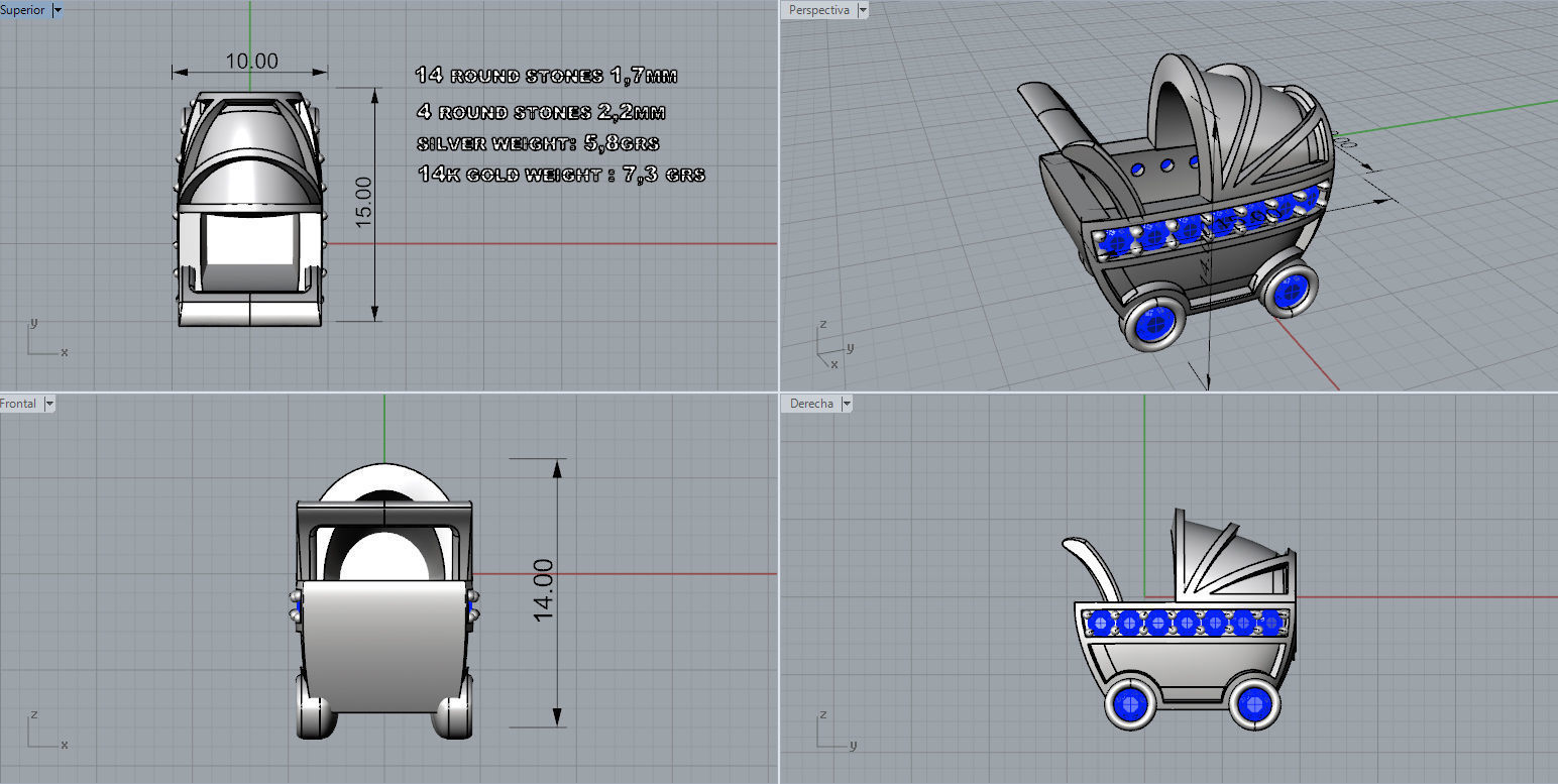 Baby car pendant 3D print model_5