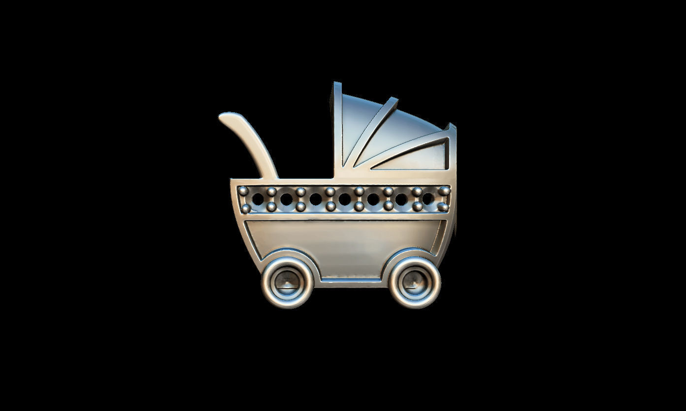 Baby car pendant 3D print model_4