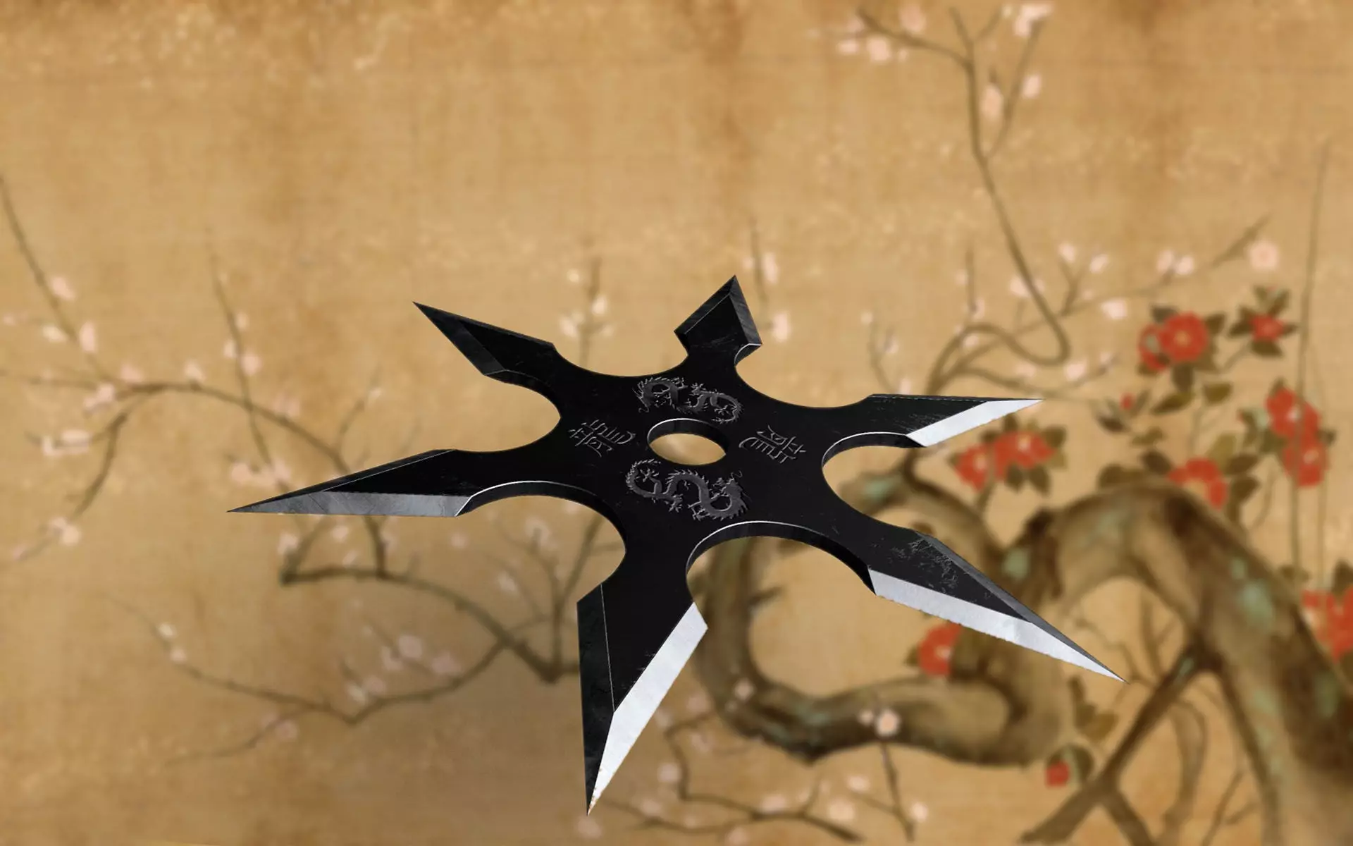 Shuriken star shaped blade Low-poly 3D model