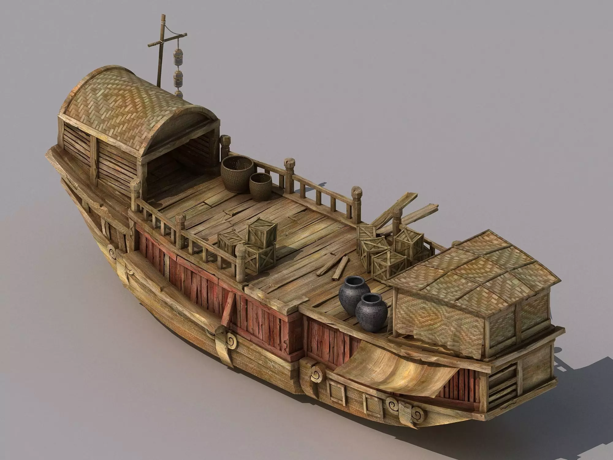 Game Traffic - Large wooden boat 2703 3D model