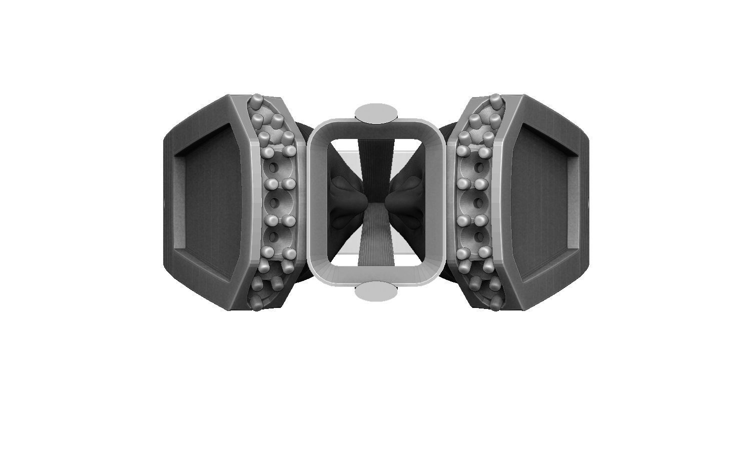 faces ring 3D print model_8