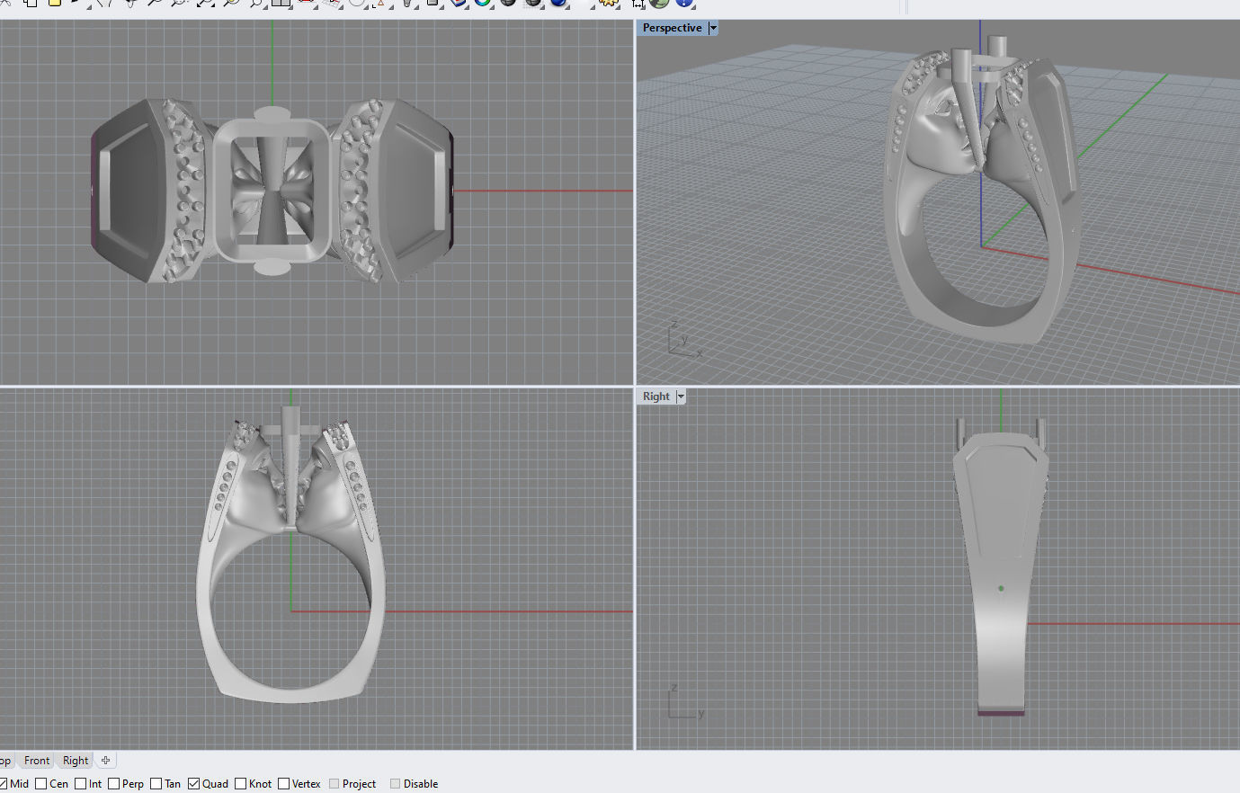 faces ring 3D print model_4