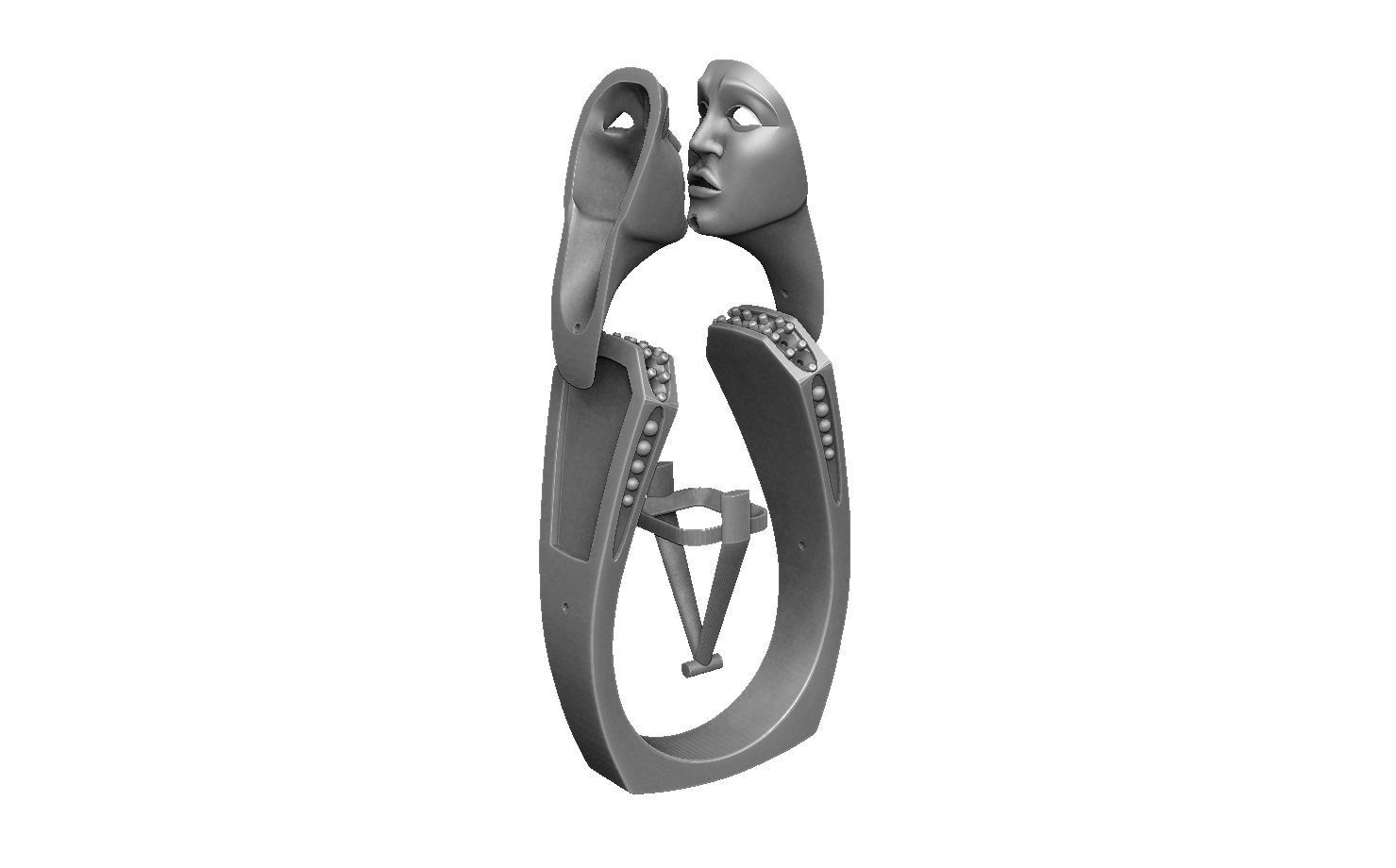 faces ring 3D print model_9