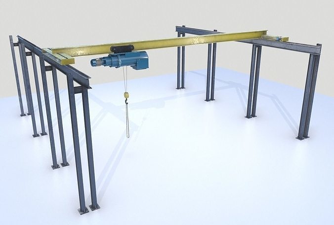 Overhead - Bridge - Warehouse Crane  Low-poly 3D model