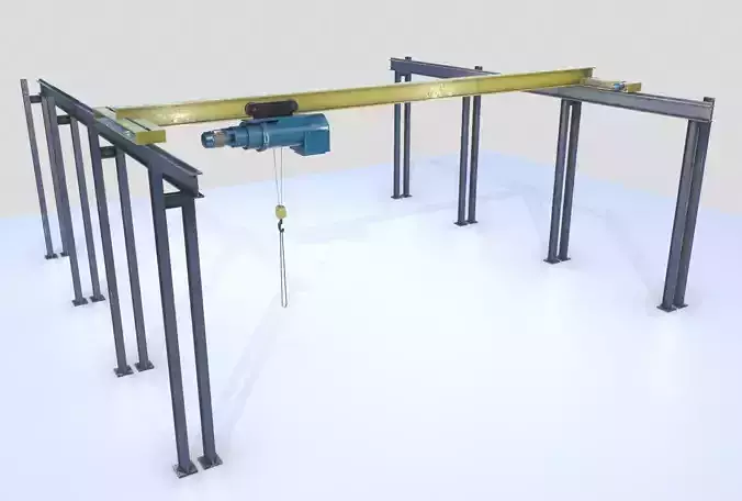 Overhead - Bridge - Warehouse Crane  Low-poly 3D model