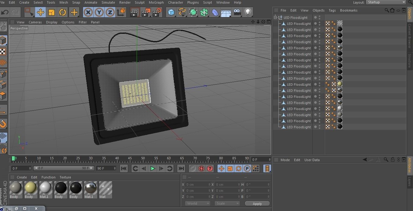 LED FloodLight 3D model_13