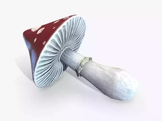 Red Mushroom lowpoly Low-poly 3D model