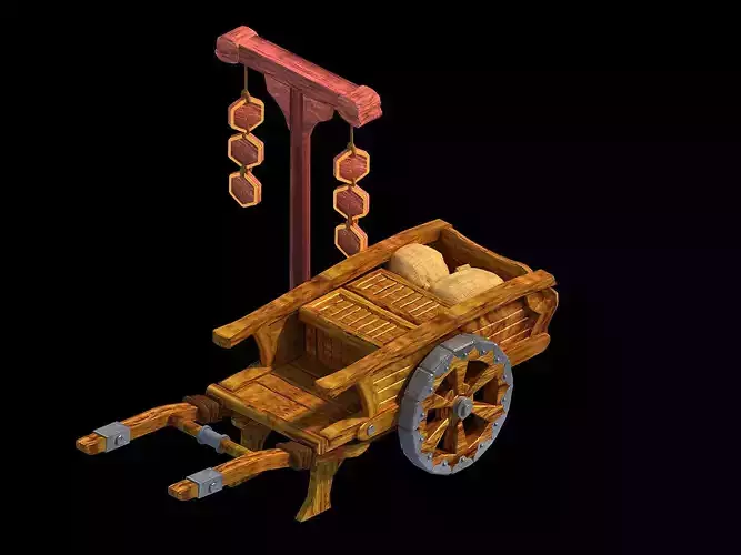 Game Traffic - Wooden Pushcart