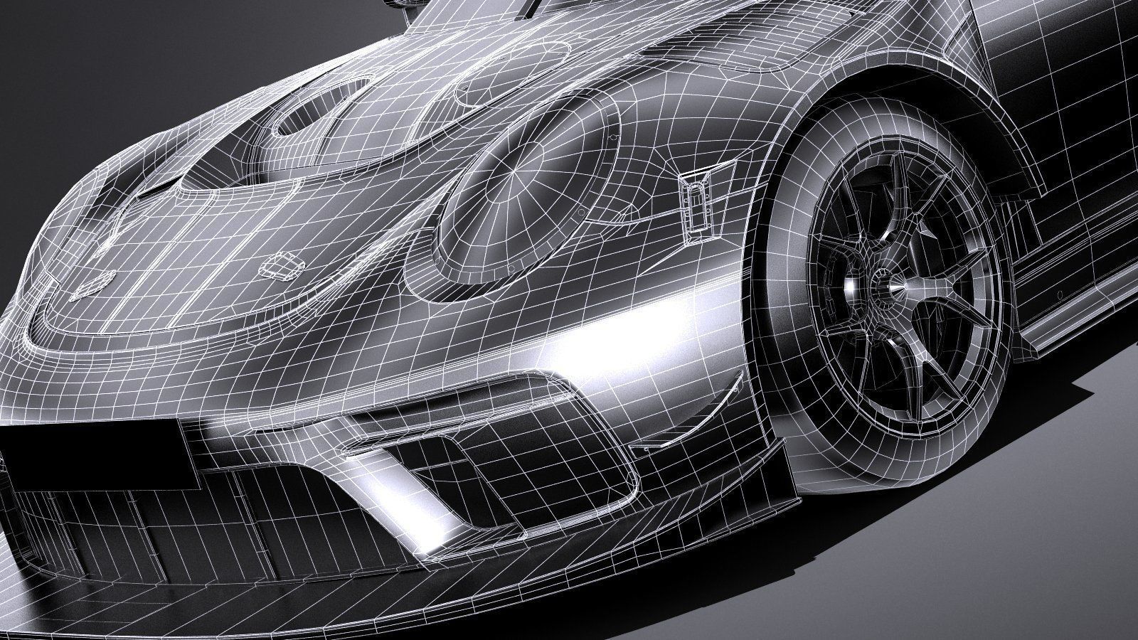 Porsche 911 GT3R 2019 lowpoly Low-poly 3D model_14