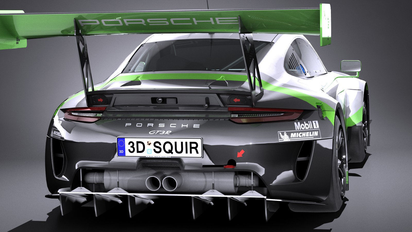 Porsche 911 GT3R 2019 lowpoly Low-poly 3D model_4