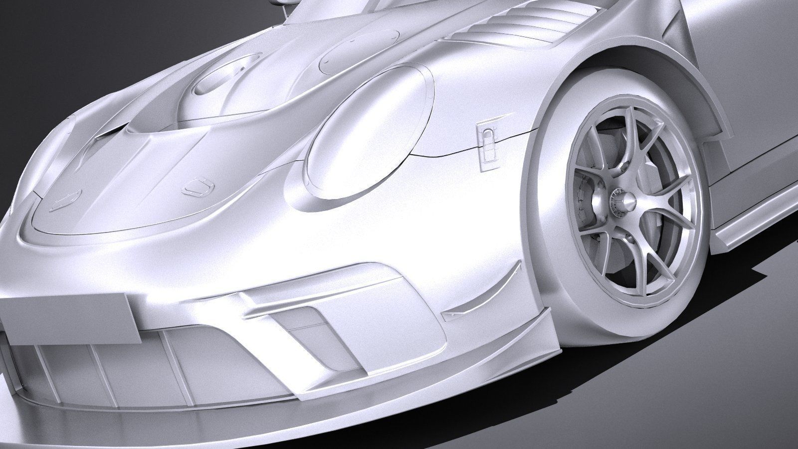 Porsche 911 GT3R 2019 lowpoly Low-poly 3D model_10