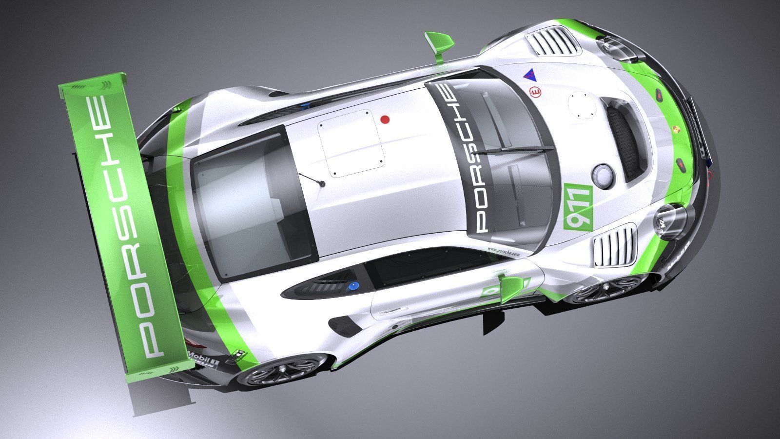 Porsche 911 GT3R 2019 lowpoly Low-poly 3D model_7