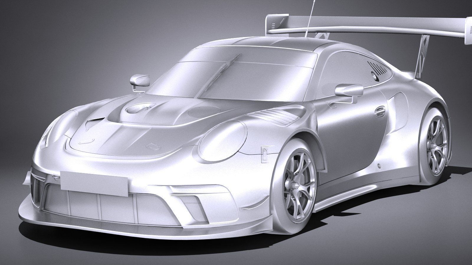 Porsche 911 GT3R 2019 lowpoly Low-poly 3D model_9