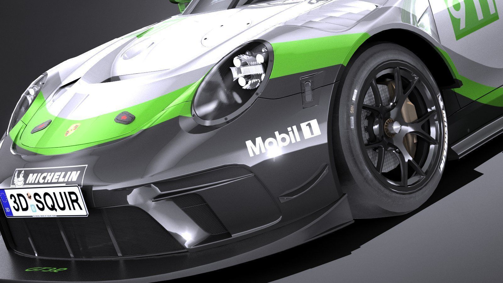 Porsche 911 GT3R 2019 lowpoly Low-poly 3D model_2